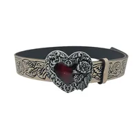 Retro Heart Shape Pu Leather Alloy Women's Leather Belts main image 2