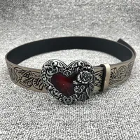 Retro Heart Shape Pu Leather Alloy Women's Leather Belts main image 1