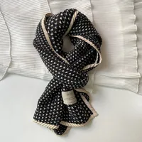 Women's Vintage Style Plaid Cotton And Linen Scarf main image 2