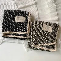 Women's Vintage Style Plaid Cotton And Linen Scarf main image 4
