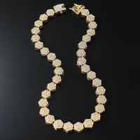 Hip-hop Geometric Alloy Inlay Zircon Men's Bracelets Necklace main image 1