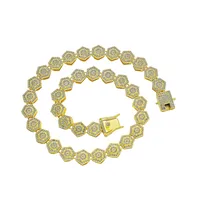 Hip-hop Geometric Alloy Inlay Zircon Men's Bracelets Necklace sku image 1