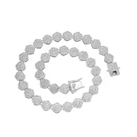 Hip-hop Geometric Alloy Inlay Zircon Men's Bracelets Necklace sku image 4