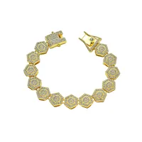Hip-hop Geometric Alloy Inlay Zircon Men's Bracelets Necklace sku image 2
