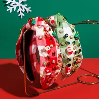 Christmas Streetwear Christmas Tree Santa Claus Elk Cloth Inlay Rhinestones Hair Band main image 1