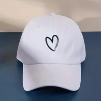 Unisex Basic Retro Simple Style Heart Shape Printing Curved Eaves Baseball Cap main image 2