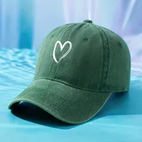 Unisex Basic Retro Simple Style Heart Shape Printing Curved Eaves Baseball Cap main image 6