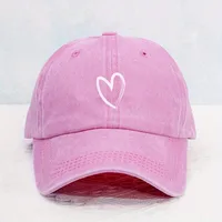 Unisex Basic Retro Simple Style Heart Shape Printing Curved Eaves Baseball Cap main image 1