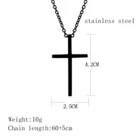 304 Stainless Steel 18K Gold Plated Simple Style Plating Cross Pendant Necklace main image 1