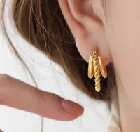 1 Pair Simple Style Classic Style Solid Color Plating 304 Stainless Steel Titanium Steel 18K Gold Plated Ear Studs main image 2