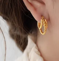 1 Pair Simple Style Classic Style Solid Color Plating 304 Stainless Steel Titanium Steel 18K Gold Plated Ear Studs main image 4