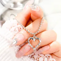 Simple Style Heart Shape Alloy Plating Women's Pendant Necklace main image 3