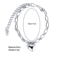 Simple Style Heart Shape Alloy Plating Women's Bracelets main image 4
