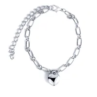 Simple Style Heart Shape Alloy Plating Women's Bracelets main image 5