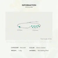 S925 Silver Simple Fashion Green Leaf Female Bracelet Jewelry main image 5