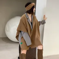 Women's Elegant Retro Solid Color Imitation Cashmere Shawl main image 2