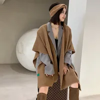 Women's Elegant Retro Solid Color Imitation Cashmere Shawl sku image 3