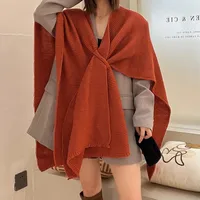 Women's Elegant Retro Solid Color Imitation Cashmere Shawl sku image 4