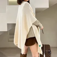 Women's Elegant Retro Solid Color Imitation Cashmere Shawl main image 5