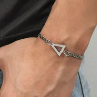 Simple Style Triangle Solid Color Titanium Steel Plating Men's Bracelets main image 1