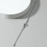 Simple Style Triangle Solid Color Titanium Steel Plating Men's Bracelets main image 2