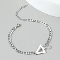 Simple Style Triangle Solid Color Titanium Steel Plating Men's Bracelets main image 3