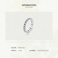 Sterling Silver Fashion Geometric Rhinestones Rings main image 2