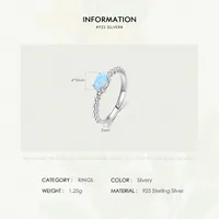S925 Silver Egg Noodle Opal Ring Female Creative Fine Ring main image 1