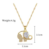 Wholesale Simple Style Classic Style Elephant Titanium Steel Copper Plating Inlay Artificial Gemstones Pendant Necklace main image 5