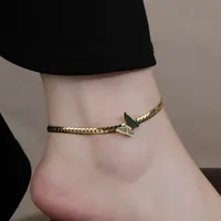 Wholesale Jewelry IG Style Simple Style Butterfly 304 Stainless Steel Titanium Steel 18K Gold Plated Plating Anklet main image 2
