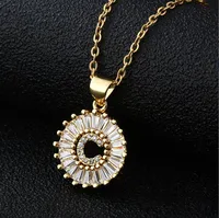Fashion 26 English Letter Round Copper Necklace sku image 14