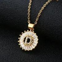 Fashion 26 English Letter Round Copper Necklace sku image 15