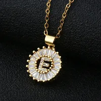 Fashion 26 English Letter Round Copper Necklace sku image 16