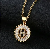 Fashion 26 English Letter Round Copper Necklace sku image 10