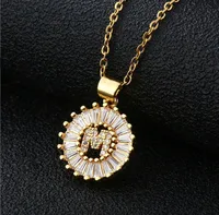 Fashion 26 English Letter Round Copper Necklace sku image 4