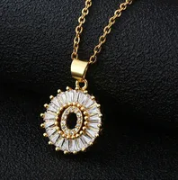 Fashion 26 English Letter Round Copper Necklace sku image 21