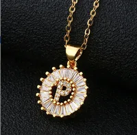 Fashion 26 English Letter Round Copper Necklace sku image 5