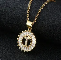 Fashion 26 English Letter Round Copper Necklace sku image 7