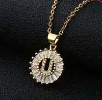 Fashion 26 English Letter Round Copper Necklace sku image 22
