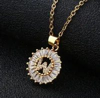 Fashion 26 English Letter Round Copper Necklace sku image 8