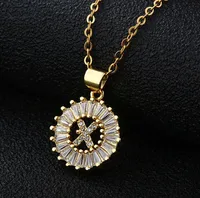 Fashion 26 English Letter Round Copper Necklace sku image 9