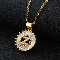 Fashion 26 English Letter Round Copper Necklace sku image 24