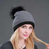 Women's Casual Basic Simple Style Stripe Pom Poms Eaveless Wool Cap main image 4