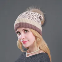 Women's Casual Basic Simple Style Stripe Pom Poms Eaveless Wool Cap main image 1