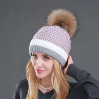 Women's Casual Basic Simple Style Stripe Pom Poms Eaveless Wool Cap main image 3
