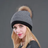 Women's Casual Basic Simple Style Stripe Pom Poms Eaveless Wool Cap sku image 4