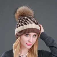 Women's Casual Basic Simple Style Stripe Pom Poms Eaveless Wool Cap main image 2