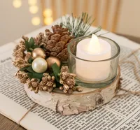 Christmas Pastoral Classic Style Geometric Wood Daily Party Ornaments Candlestick main image 4