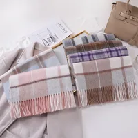 Women's Vintage Style Sweet Simple Style Stripe Plaid Artificial Wool Scarf main image 2