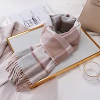 Women's Vintage Style Sweet Simple Style Stripe Plaid Artificial Wool Scarf sku image 5